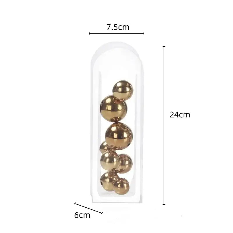 Modern gold & silver acrylic ball vase stack living room decor