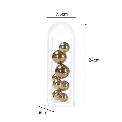 Modern gold & silver acrylic ball vase stack living room decor
