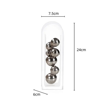 Modern gold & silver acrylic ball vase stack living room decor