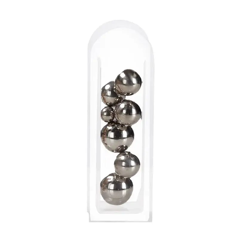 Modern gold & silver acrylic ball vase stack living room decor