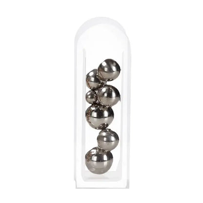 Modern gold & silver acrylic ball vase stack living room decor