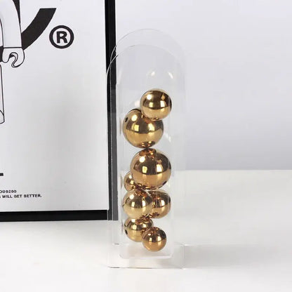 Modern gold & silver acrylic ball vase stack living room decor
