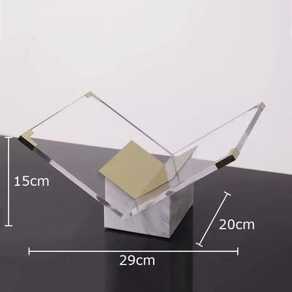 Modern acrylic bookshelf with marble base living room magazine holder