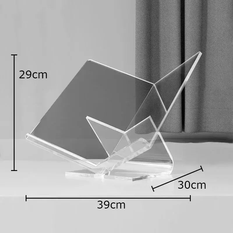 Modern acrylic bookshelf with marble base living room magazine holder