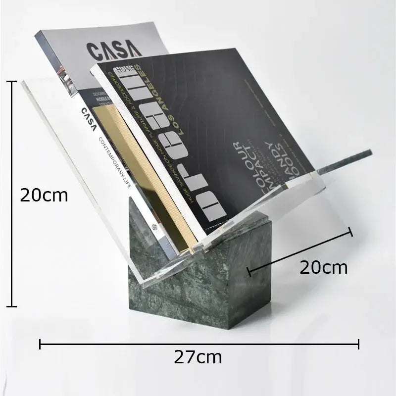 Modern acrylic bookshelf with marble base living room magazine holder
