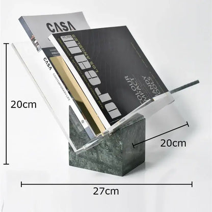 Modern acrylic bookshelf with marble base living room magazine holder