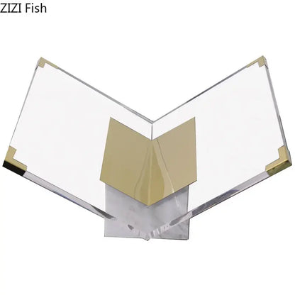 Modern acrylic bookshelf with marble base living room magazine holder
