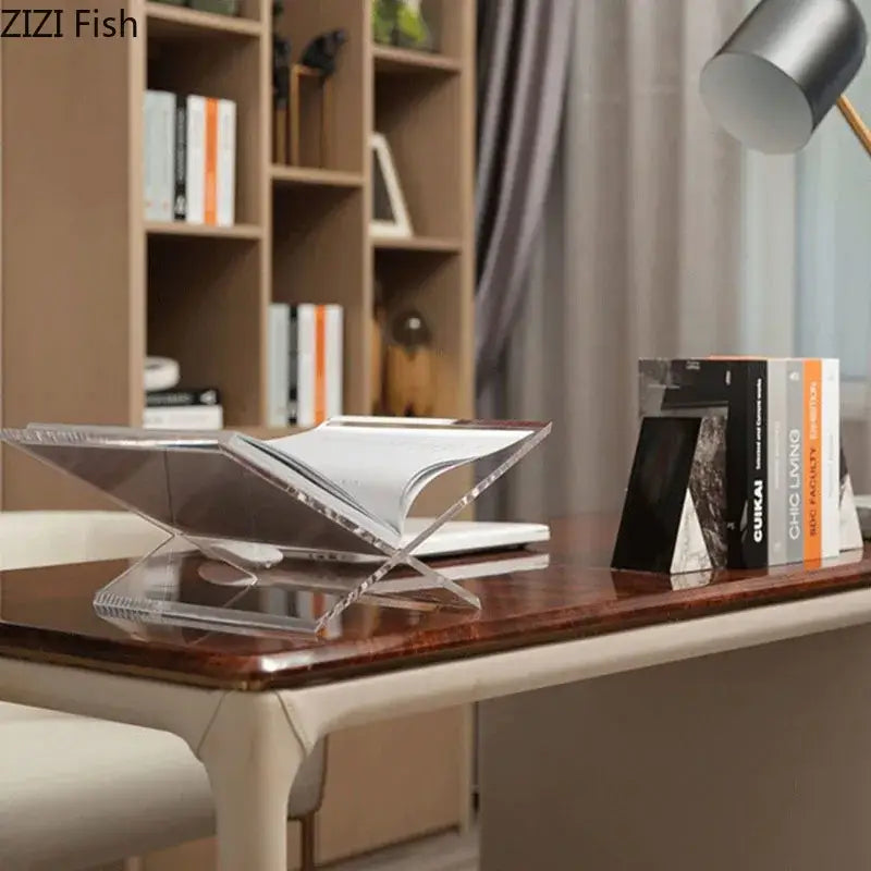 Modern acrylic bookshelf with marble base living room magazine holder