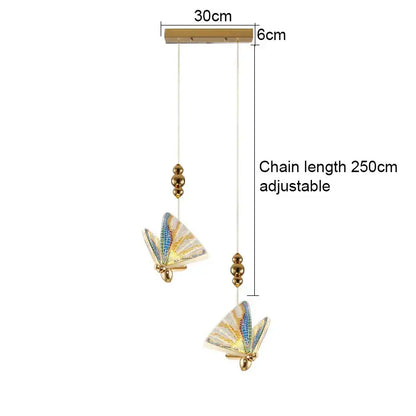 Gold ornate acrylic butterfly chandelier ceiling lamp for bedroom