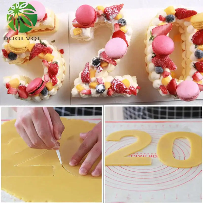 Acrylic cake decorating stencil set for kitchen number cakes