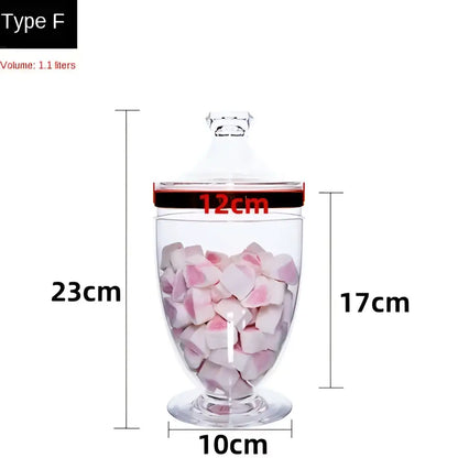 Modern gold rim acrylic candy jar set kitchen food storage