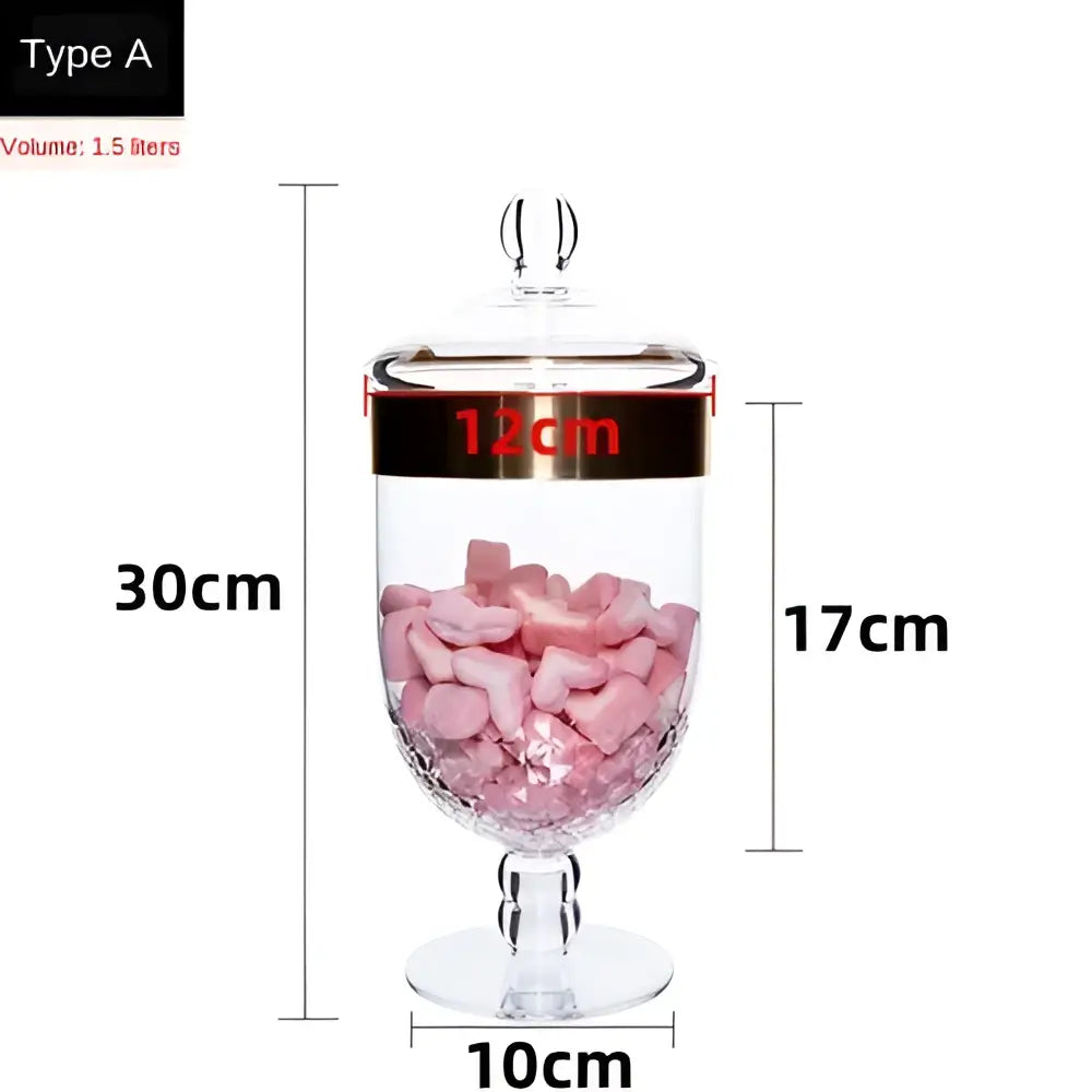 Modern gold rim acrylic candy jar set kitchen food storage
