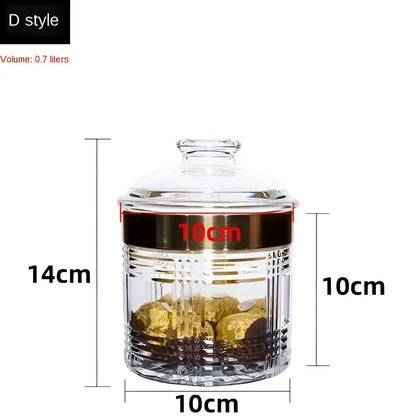 Modern gold rim acrylic candy jar set kitchen food storage