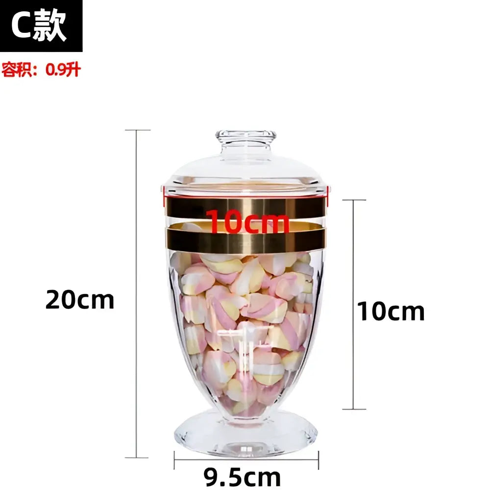 Modern gold rim acrylic candy jar set kitchen food storage