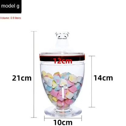 Modern gold rim acrylic candy jar set kitchen food storage