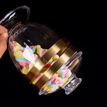 Modern gold rim acrylic candy jar set kitchen food storage