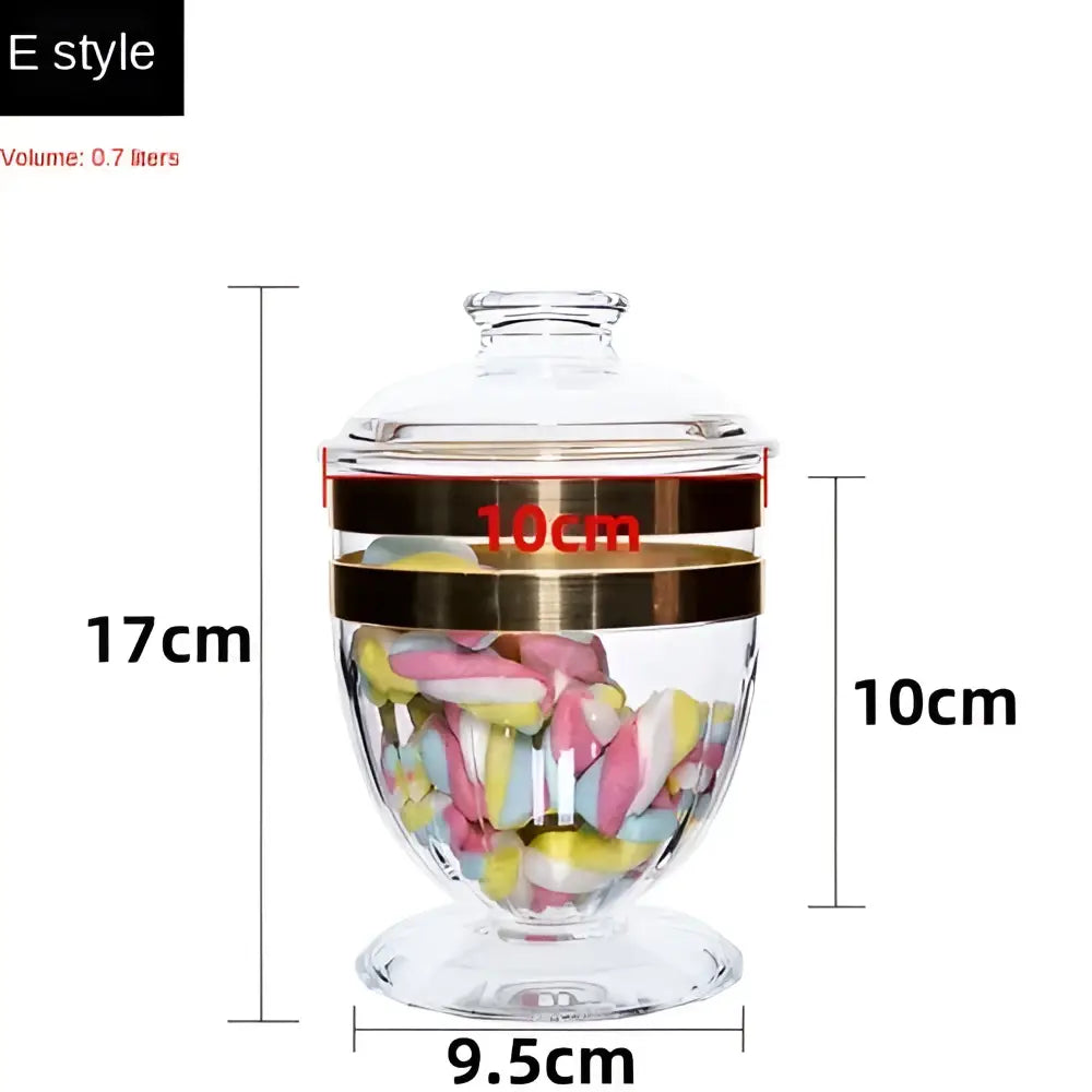 Modern gold rim acrylic candy jar set kitchen food storage