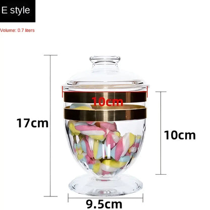 Modern gold rim acrylic candy jar set kitchen food storage