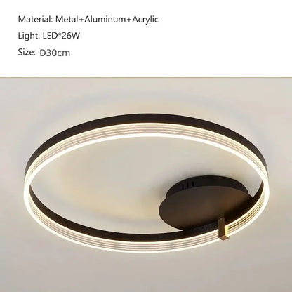 Modern gold circular led acrylic ceiling chandelier for living room