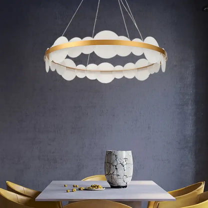 Modern gold acrylic ceiling chandelier for dining room cloud light