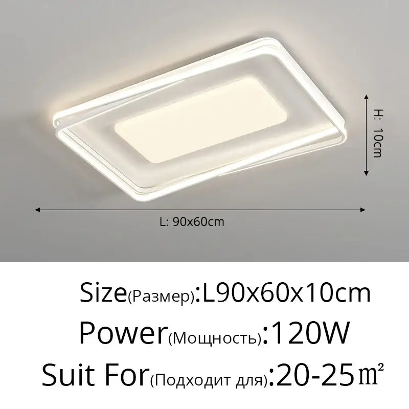 Minimalist acrylic chandelier living room rectangular light
