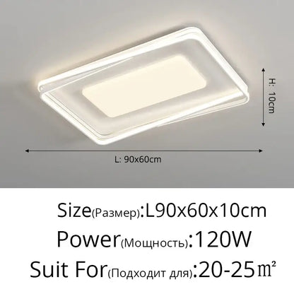 Minimalist acrylic chandelier living room rectangular light