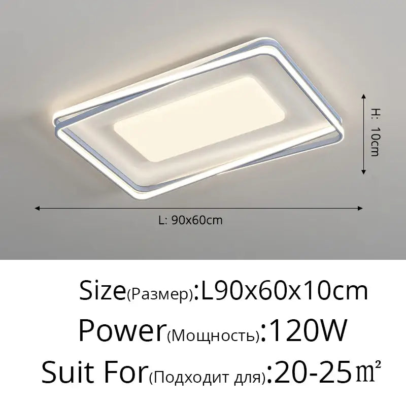 Minimalist acrylic chandelier living room rectangular light