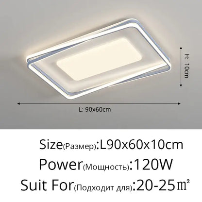 Minimalist acrylic chandelier living room rectangular light
