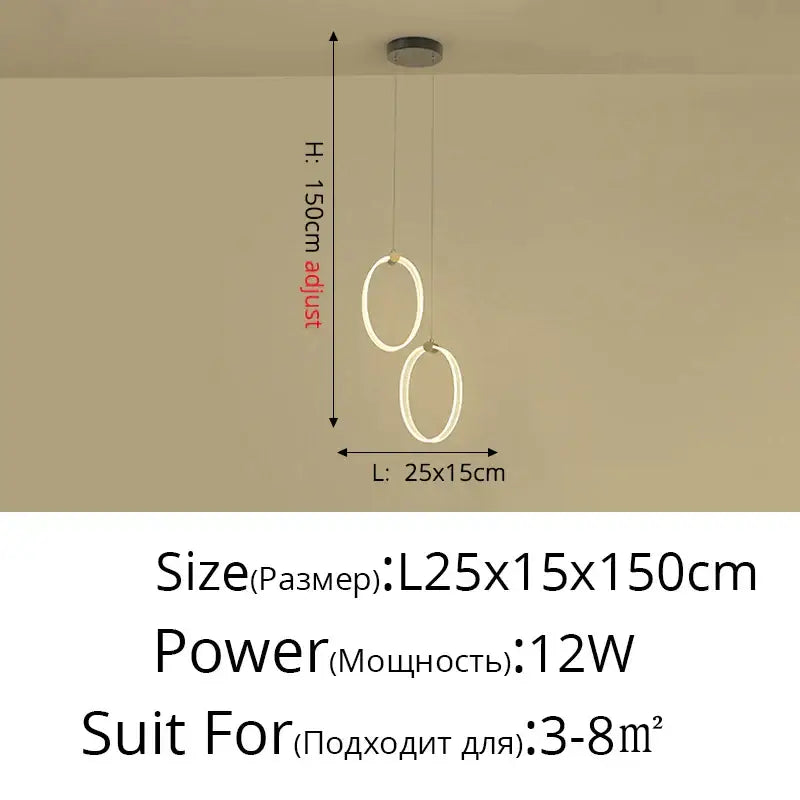 Modern minimalist acrylic circle chandelier – living room pendant light