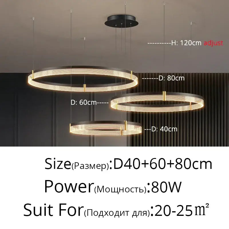 Modern minimalist acrylic circle chandelier – living room pendant light