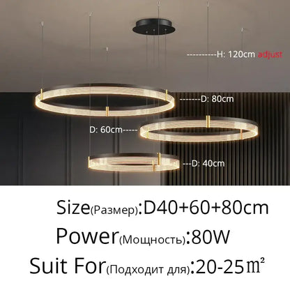 Modern minimalist acrylic circle chandelier – living room pendant light