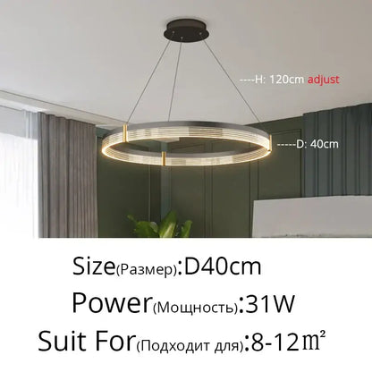 Modern minimalist acrylic circle chandelier – living room pendant light