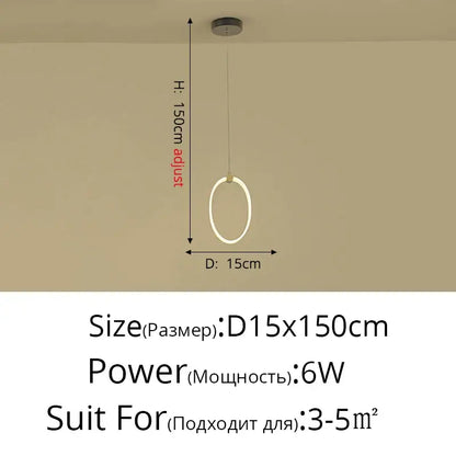 Modern minimalist acrylic circle chandelier – living room pendant light