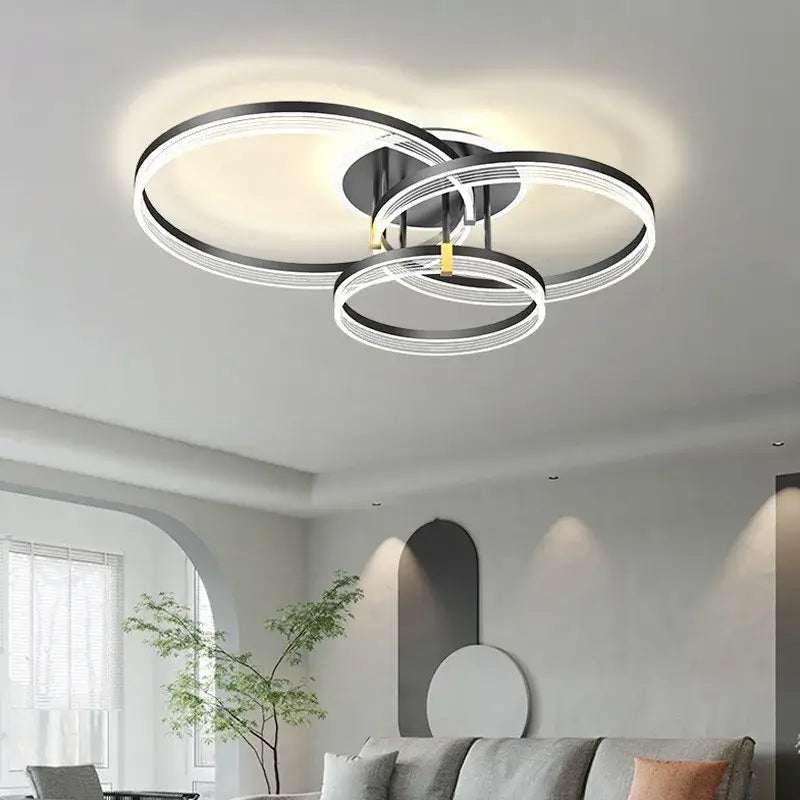 Modern minimalist acrylic circle chandelier – living room pendant light