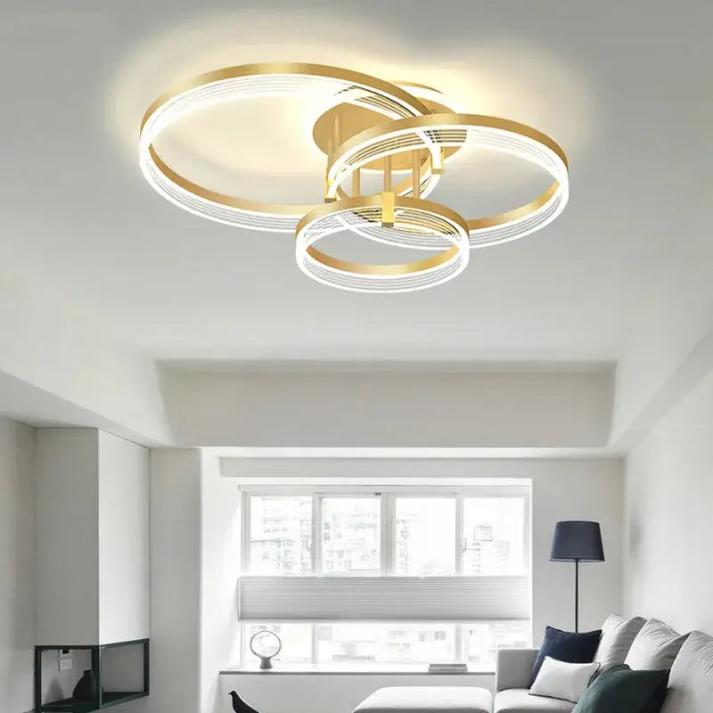 Modern minimalist acrylic circle chandelier – living room pendant light