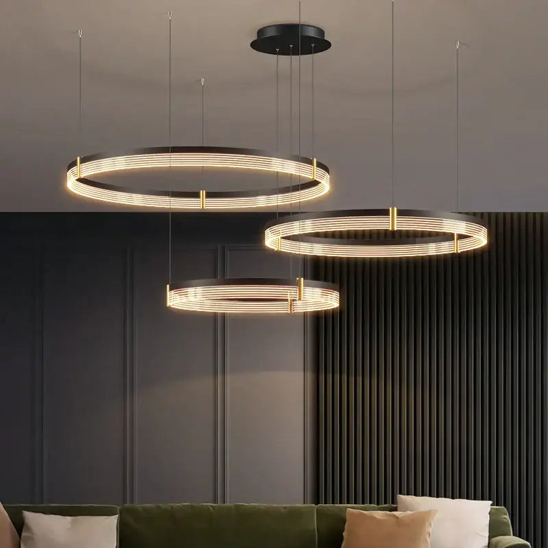 Modern minimalist acrylic circle chandelier – living room pendant light