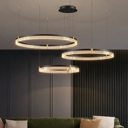 Modern minimalist acrylic circle chandelier – living room pendant light