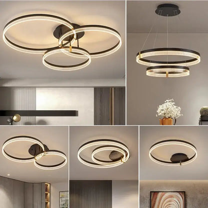 Modern minimalist acrylic circle chandelier – living room pendant light