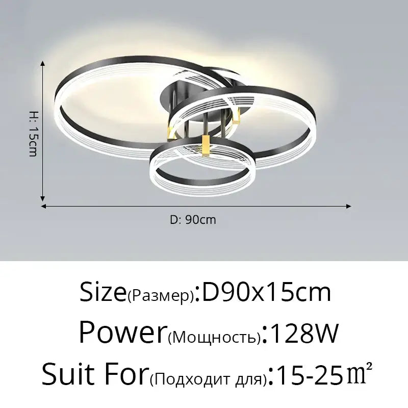Modern minimalist acrylic circle chandelier – living room pendant light