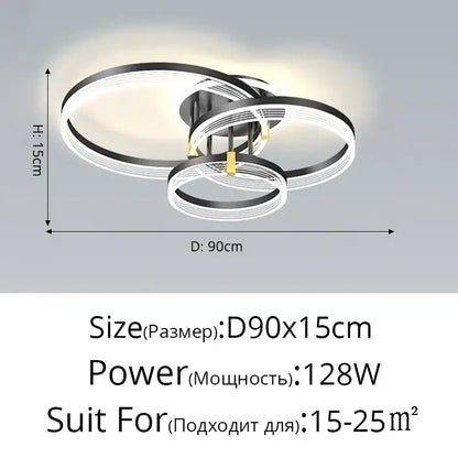 Modern minimalist acrylic circle chandelier – living room pendant light