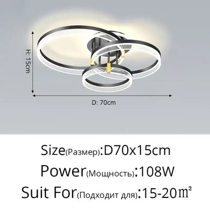 Modern minimalist acrylic circle chandelier – living room pendant light