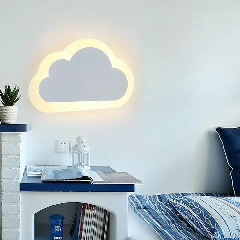Modern gray & white cloud led wall light bedroom decor