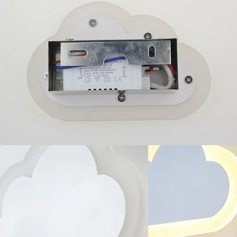 Modern gray & white cloud led wall light bedroom decor