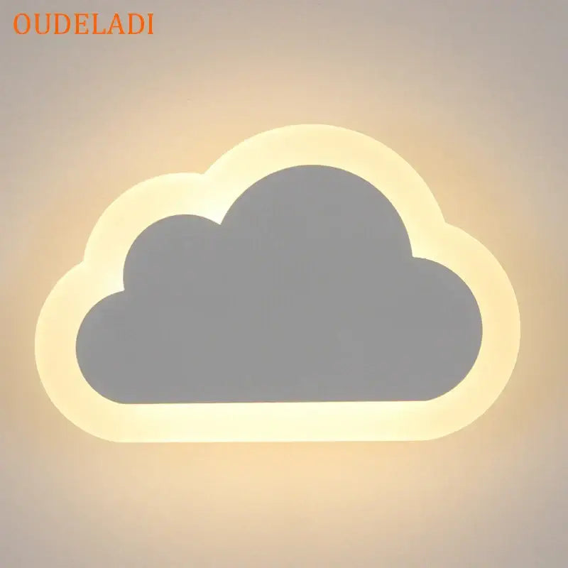 Modern gray & white cloud led wall light bedroom decor