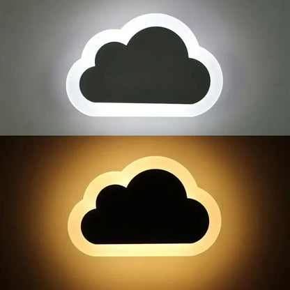 Modern gray & white cloud led wall light bedroom decor