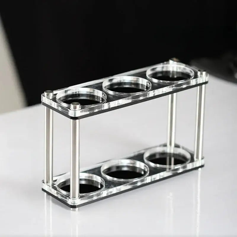 Clear acrylic coffee bar powder press rack kitchen utensil stand