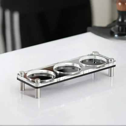 Clear acrylic coffee bar powder press rack kitchen utensil stand