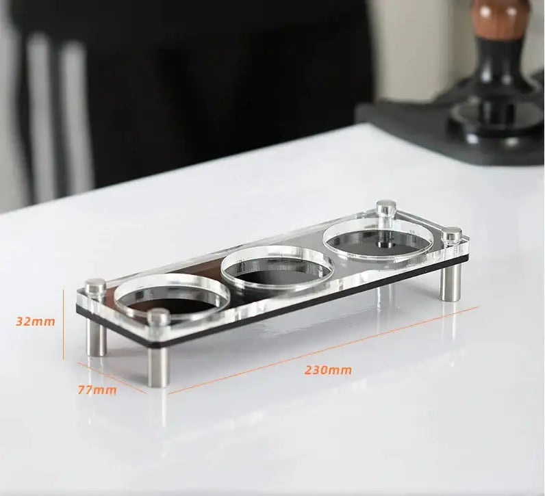 Clear acrylic coffee bar powder press rack kitchen utensil stand