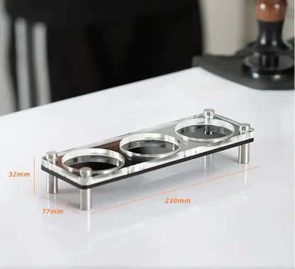 Clear acrylic coffee bar powder press rack kitchen utensil stand