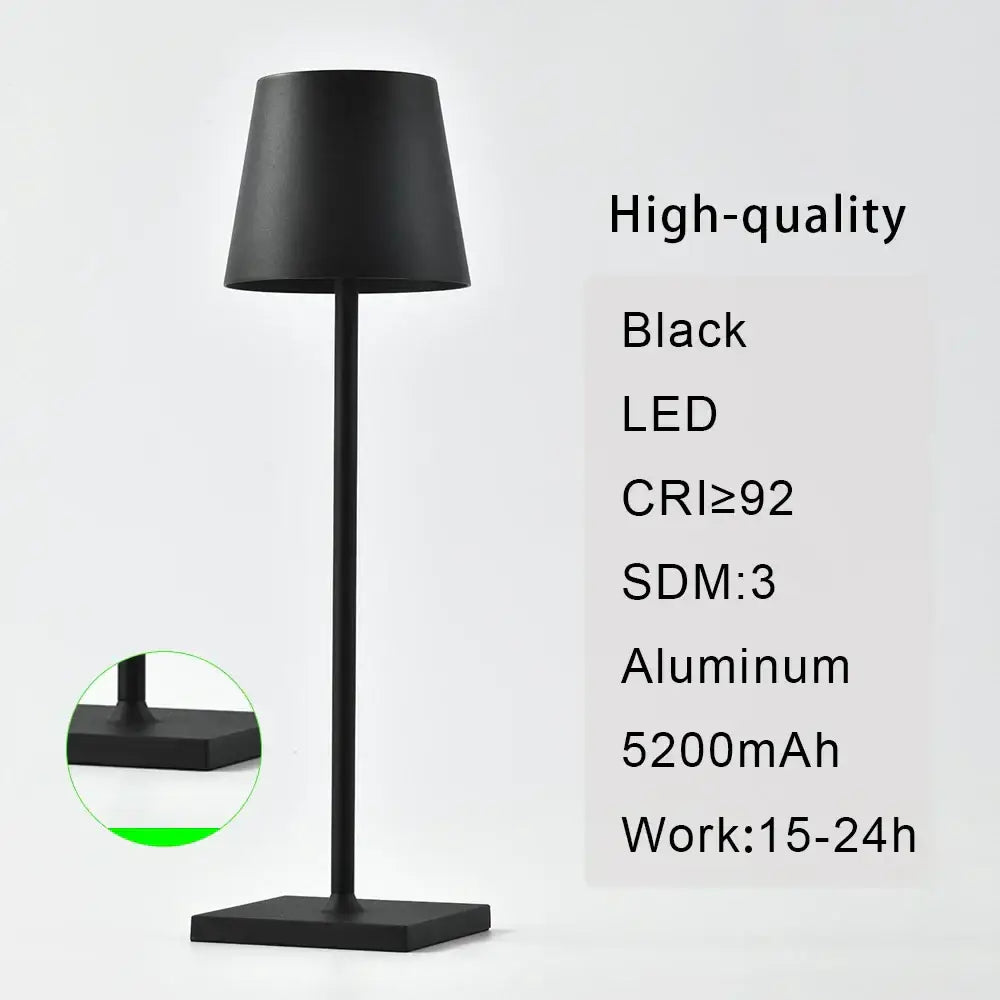Modern acrylic crystal art led table lamp bedroom cordless light